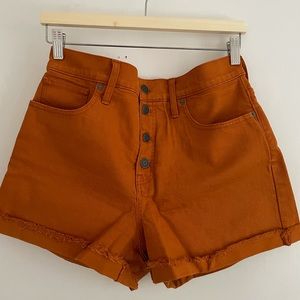 Madewell Orange Denim High Rise Shorts 29